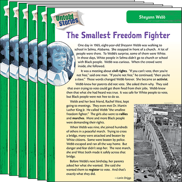 6-Pack　Teacher　Freedom　Webb:　Sheyann　Smallest　The　Fighter　Created　Materials