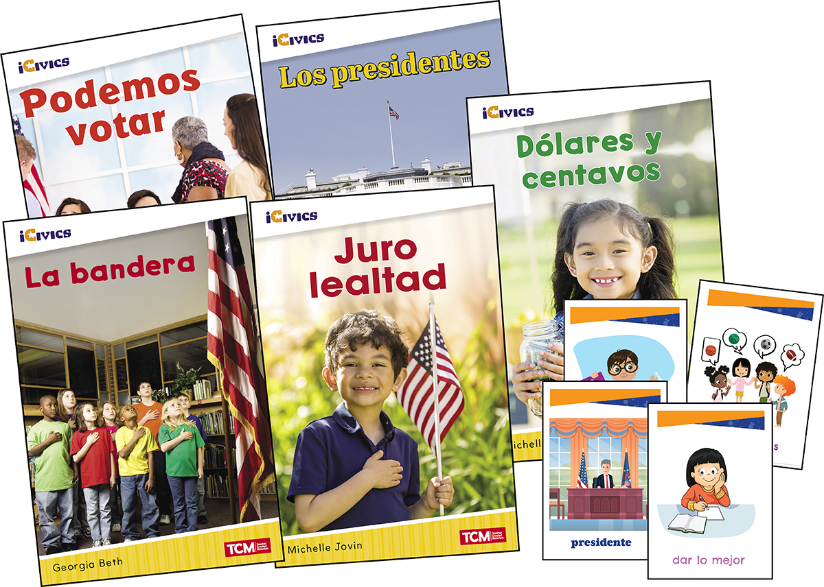 iCivics Spanish Grade 3: Community & Social Awareness 5-Book Set + Game  Cards