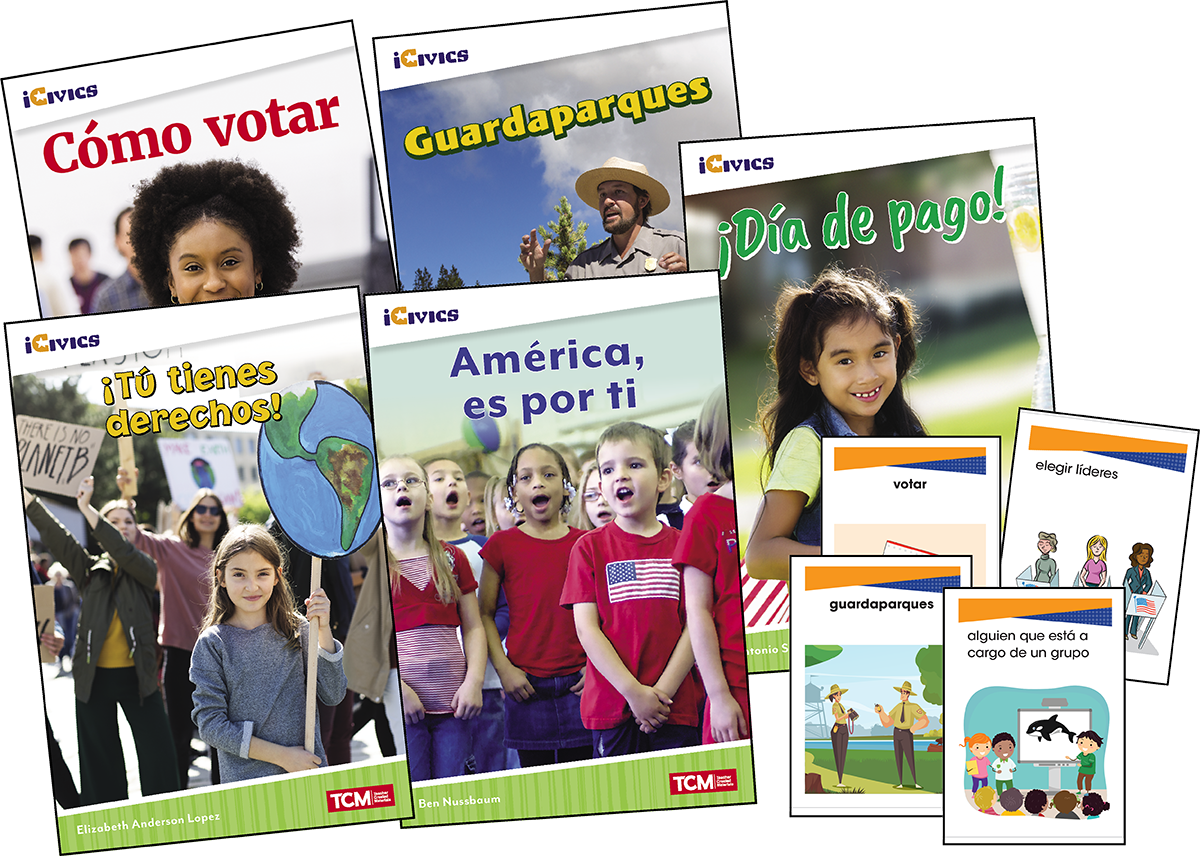 iCivics Spanish Grade 3: Community & Social Awareness 5-Book Set + Game  Cards