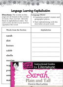 Sarah, Plain and Tall Language Learning Activities