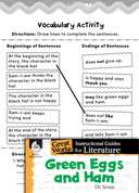Green Eggs and Ham Vocabulary Activities