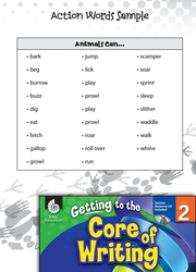 Writing Lesson: More Action Words Level 2
