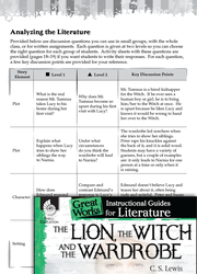 The Lion, the Witch and the Wardrobe Leveled Comprehension Questions