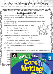 Writing Lesson: Acting on Adverbs Level 5