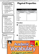 Physical Properties: Academic Vocabulary Level 4