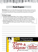 Flora & Ulysses: The Illuminated Adventure Reader Response Writing Prompts