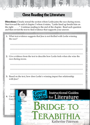Bridge to Terabithia Close Reading and Text-Dependent Questions