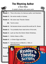 Dr. Seuss: The Rhyming Author: Reader's Theater Script and Lesson