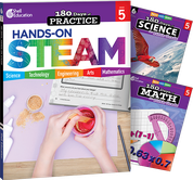 180 Days STEAM, Science, & Math Grade 5: 3-Book Set