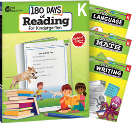 180 Days Reading, Math, Writing, & Language Grade K: 4-Book Set