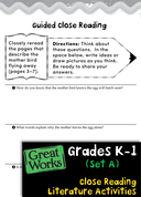 Close Reading Literature Activities Set A: Grades K-1