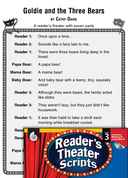 Goldie and the Three Bears: Reader's Theater Script and Lesson