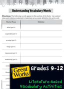 Literature-Based Vocabulary Activities: Grades 9-12