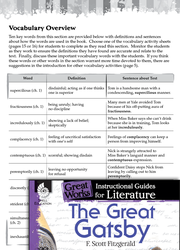 The Great Gatsby Vocabulary Activities