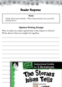 The Stories Julian Tells Reader Response Writing Prompts