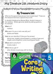 Writing Lesson: Writing Ideas through a Treasure List Level 5