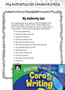 Writing Lesson: Writing Ideas with an Authority List Level 4