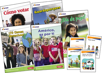 iCivics Spanish Grade 1: Leadership & Responsibility 5-Book Set + Game Cards