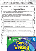 Writing Lesson: A Purposeful Voice Level 5