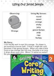 Writing Lesson: Using Our Senses Level 2