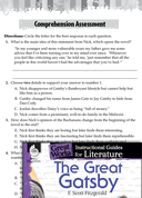 The Great Gatsby Comprehension Assessment