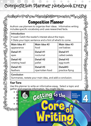 Writing Lesson: Composition Planner Level 4