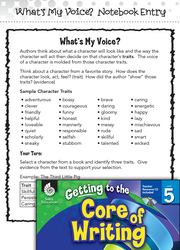 Writing Lesson: What's My Voice? Level 5
