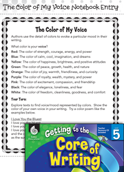 Writing Lesson: The Color of My Voice Level 5