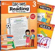 180 Days of Reading, Writing and Math Grade 3: 3-Book Set