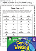 Writing Lesson: Ideas from A to Z Level 6