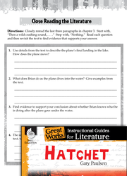 Hatchet Close Reading and Text-Dependent Questions