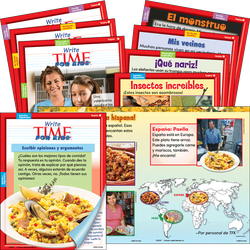 Write TIME for Kids: Mentor Text Card Set: Level K (Spanish Version)