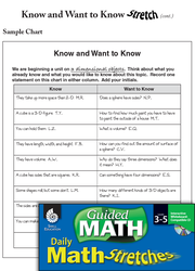 Guided Math Stretch: Real-Life Math: Know and Want to Know Grades 3-5