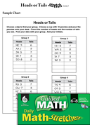 Guided Math Stretch: Probability: Heads or Tails Grades 6-8