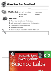 Quick Science Lab: Where Does Frost Come From? Grades K-2