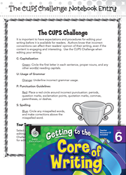 Writing Lesson: The CUPS Challenge Level 6