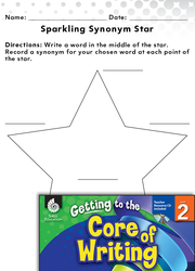 Writing Lesson: Sparkling Synonym Stars Level 2