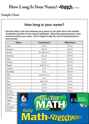 Guided Math Stretch: Linear Measurement: How Long Is Your Name? Grades 3-5