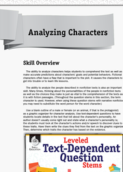 Leveled Text-Dependent Question Stems: Analyzing Characters