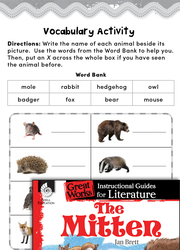 The Mitten Vocabulary Activities