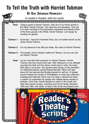 Harriet Tubman: Reader's Theater Script and Lesson