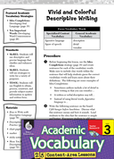 Vivid and Colorful Descriptive Writing: Academic Vocabulary Level 3