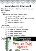 Frog and Toad Together Comprehension Assessment
