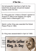 Martin Luther King, Jr. Activities:  A Time Line