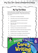 Writing Lesson: My Top Ten Ideas Level 6