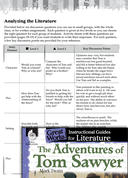 The Adventures of Tom Sawyer Leveled Comprehension Questions