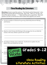 Close Reading Literature Activities: Grades 9-12