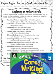 Writing Lesson: Exploring an Author's Craft Level 5