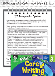 Writing Lesson: Opinion Paragraphs Level 3
