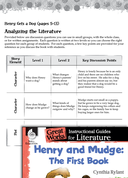 Henry and Mudge: The First Book Leveled Comprehension Questions